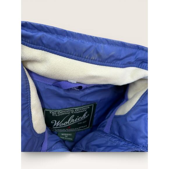 Vintage Woolrich Womens NWT Blue Puffer Vest Zip Front Fleece Lined V07 - Picture 5 of 5